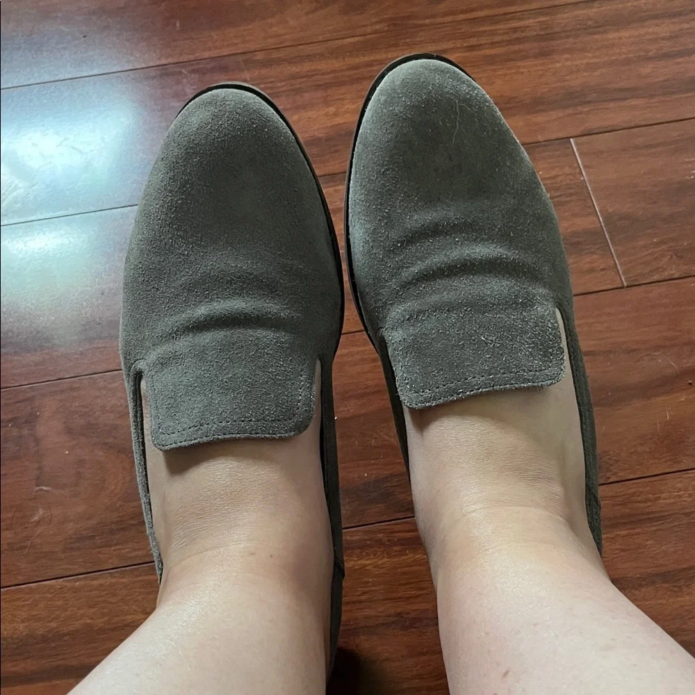 Lucky Brand Tan/Olive Suede Slip-Ons